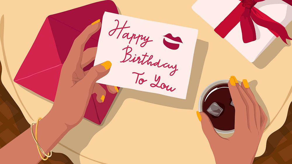 Birthday computer wallpaper, celebration illustration design