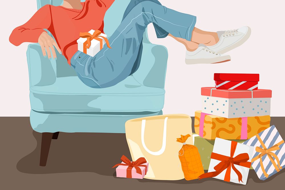 Christmas presents background, celebration illustration design