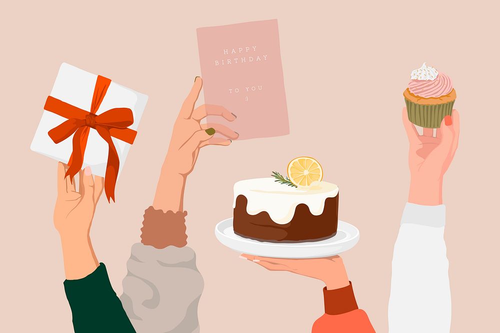 Birthday party background, celebration illustration design psd