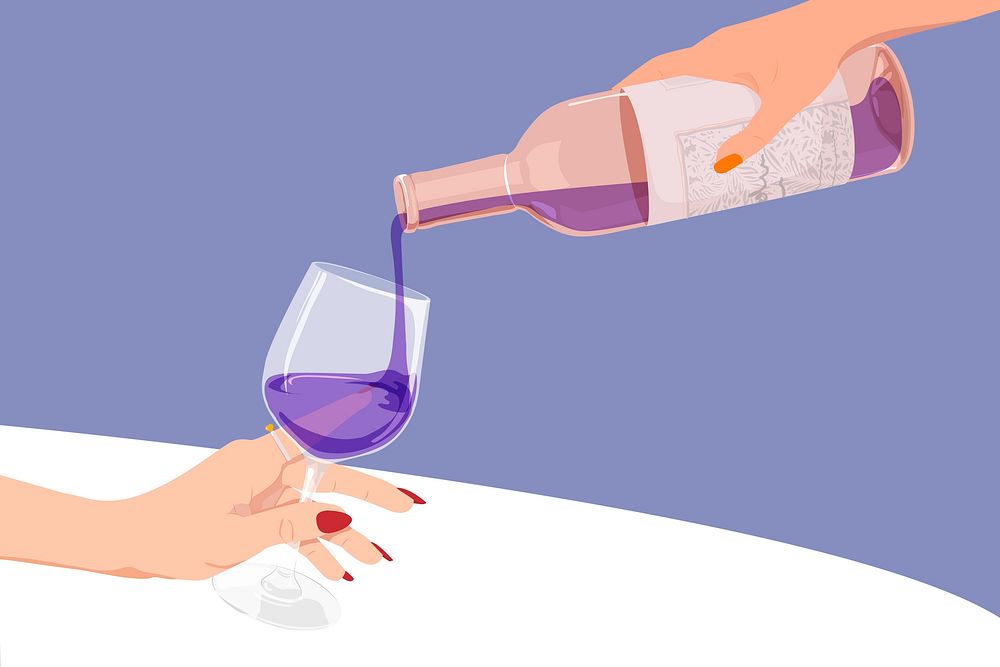 Celebration background, wine bottle, party illustration design