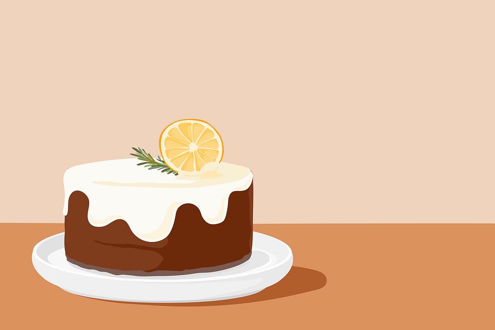 Cake background, food illustration design vector