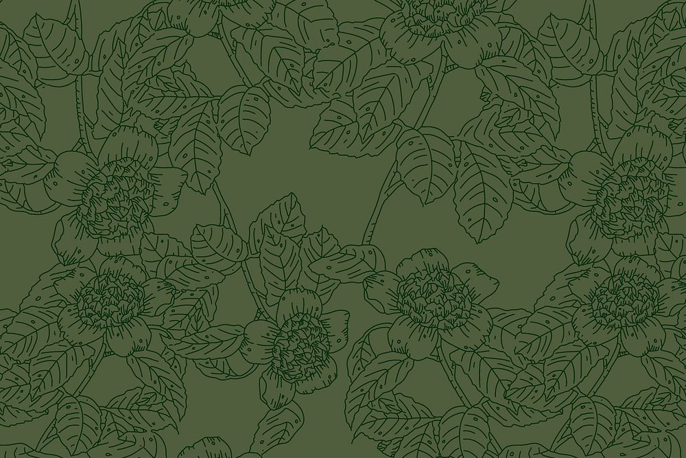 Hand drawn flower background, coloring book design vector