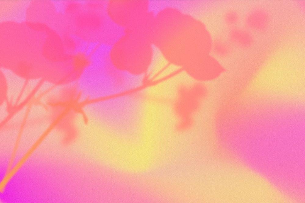 Aesthetic gradient background, with floral border and colorful psd