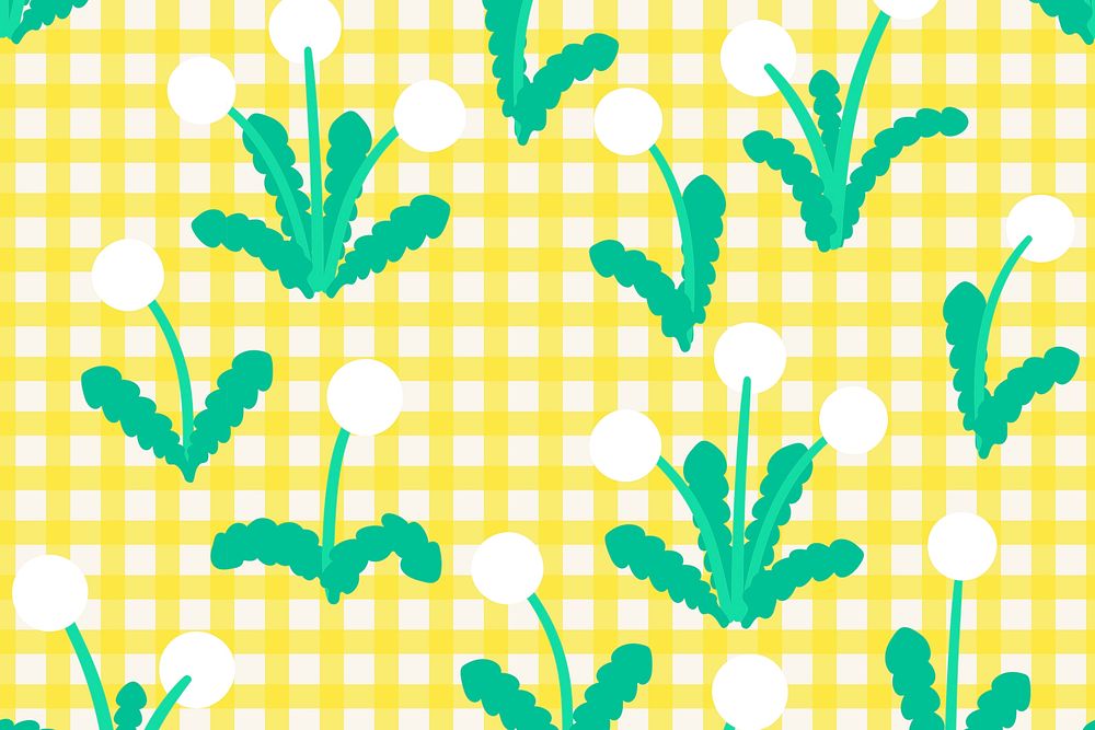 Cute Red-seeded Dandelion flower background, colorful aesthetic graphic vector