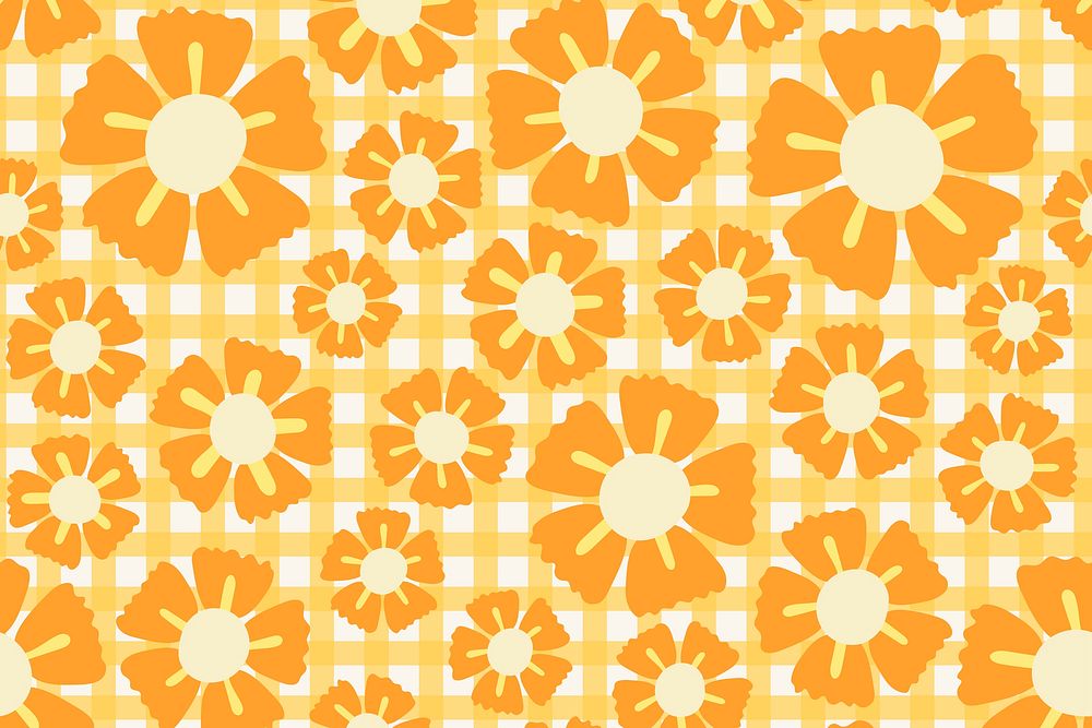 Orange flower background, colorful aesthetic graphic vector