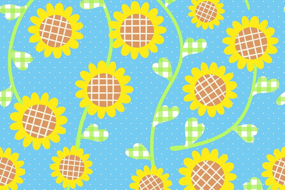 Cute sunflower background, colorful aesthetic graphic vector