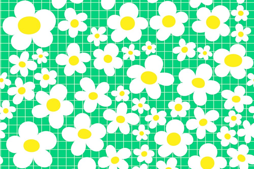Aesthetic Daisy flower background, cute colorful graphic