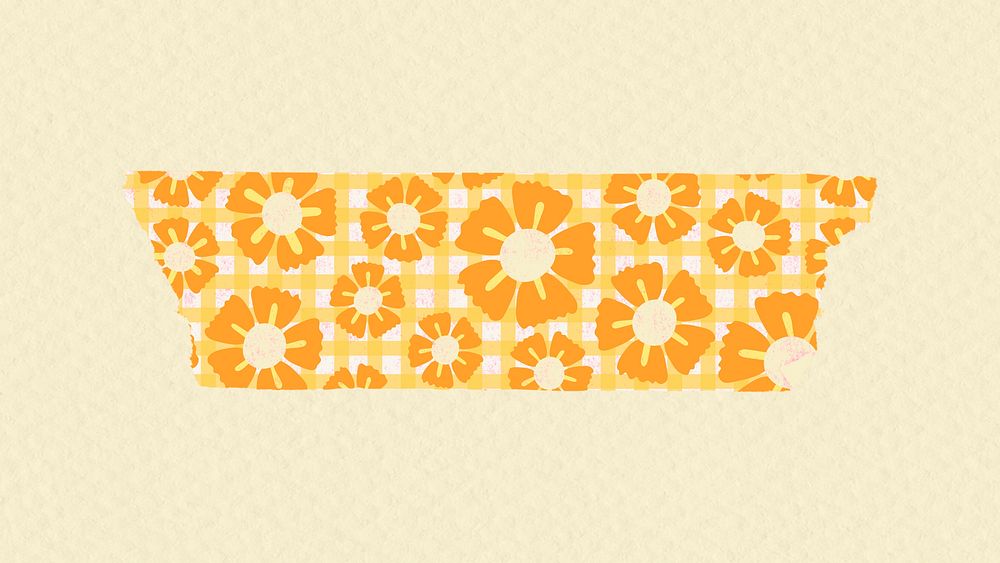 Cute flower tape sticker, girly element psd