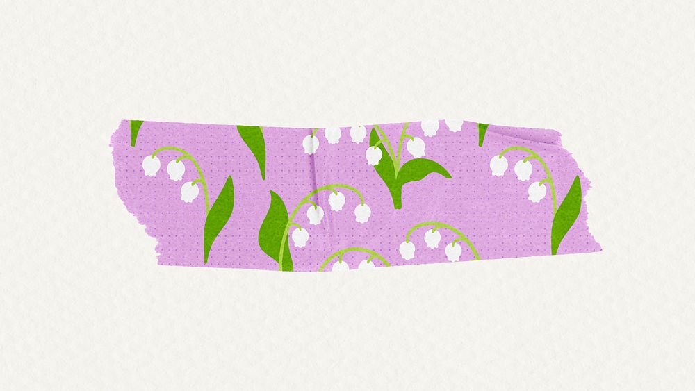 Cute flower sticker, pastel washi tape psd