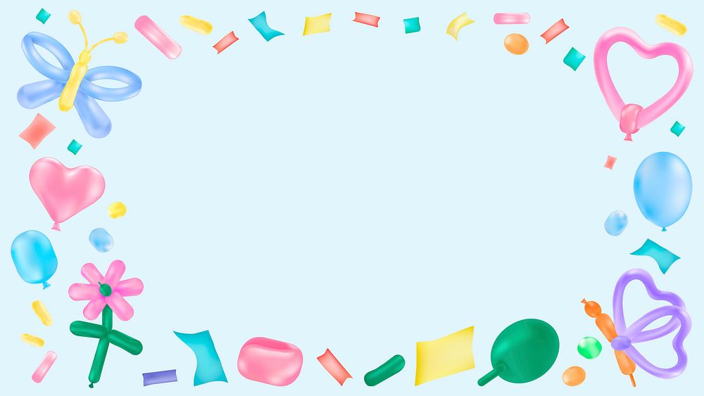 Balloon art computer wallpaper, cute frame