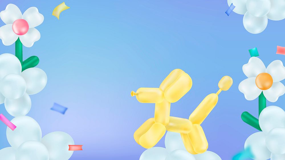 Balloon animal desktop wallpaper, blue | Premium Photo - rawpixel