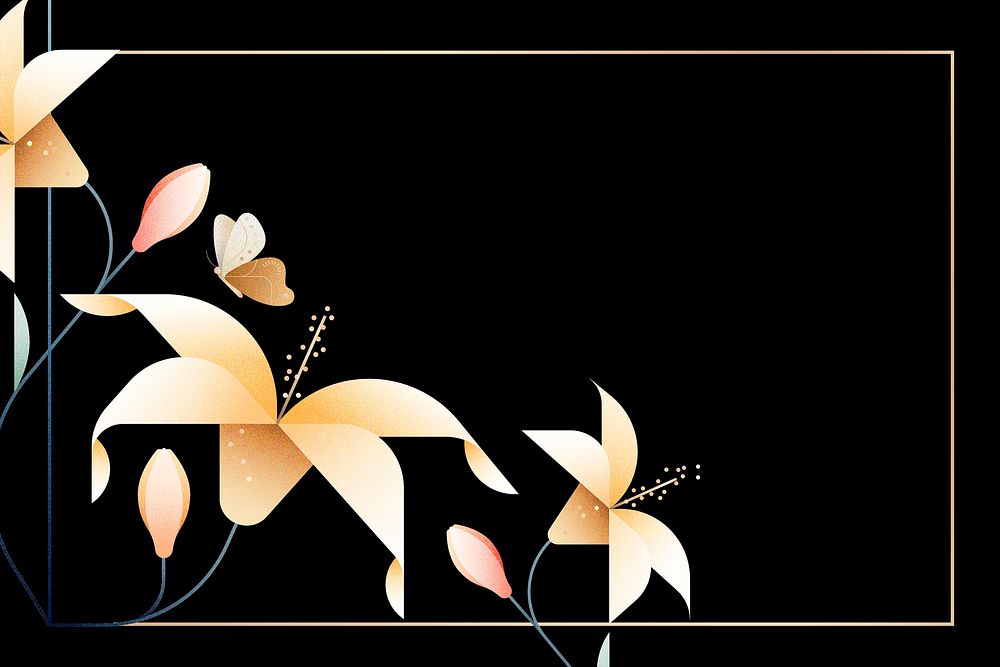 Floral nature graphic frame background, botanical design psd