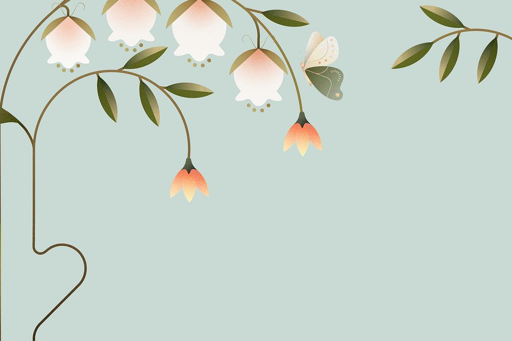 Convallaria majalis graphic background, floral border design