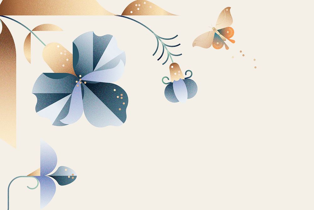 Floral graphic background, botanical border design