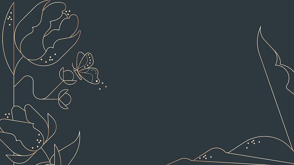 Floral line art hd wallpaper, botanical border design