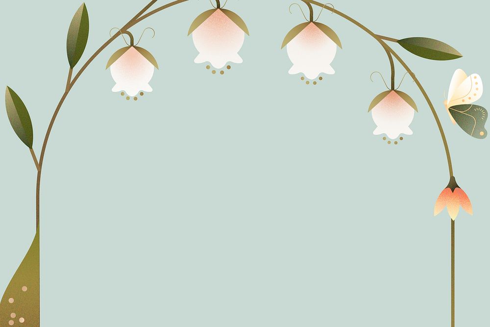 Aesthetic floral, botanical frame, background design vector
