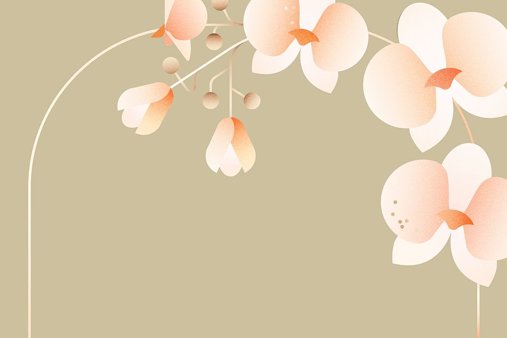 Pink flower frame aesthetic background vector
