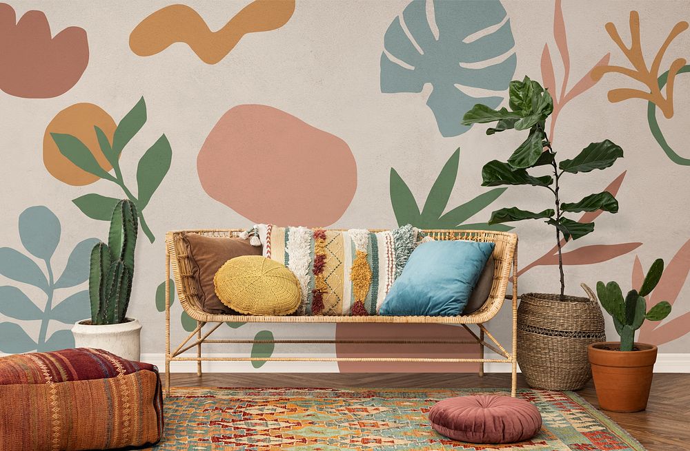 Cute living room, plant design