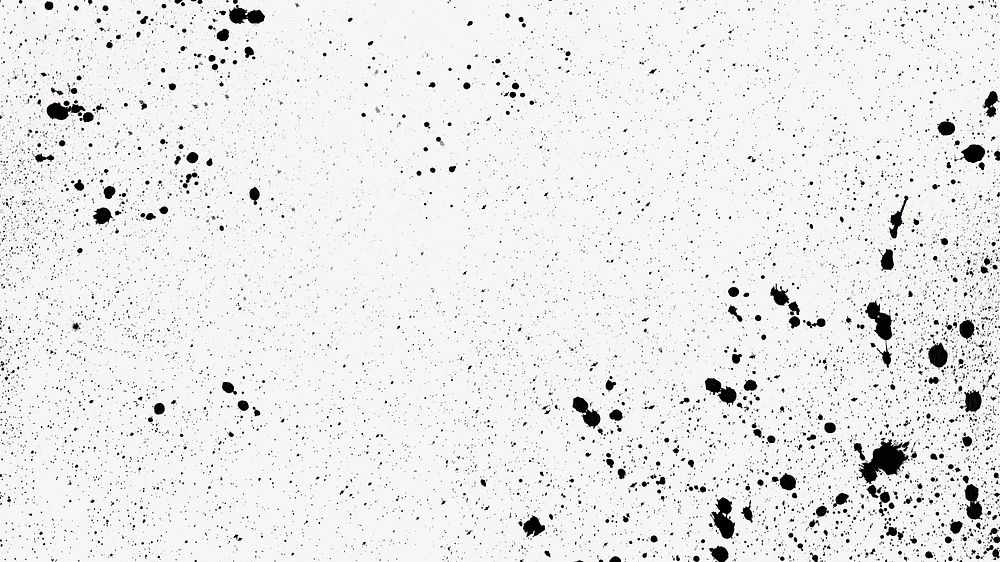 Black & white desktop wallpaper, ink splatter texture design