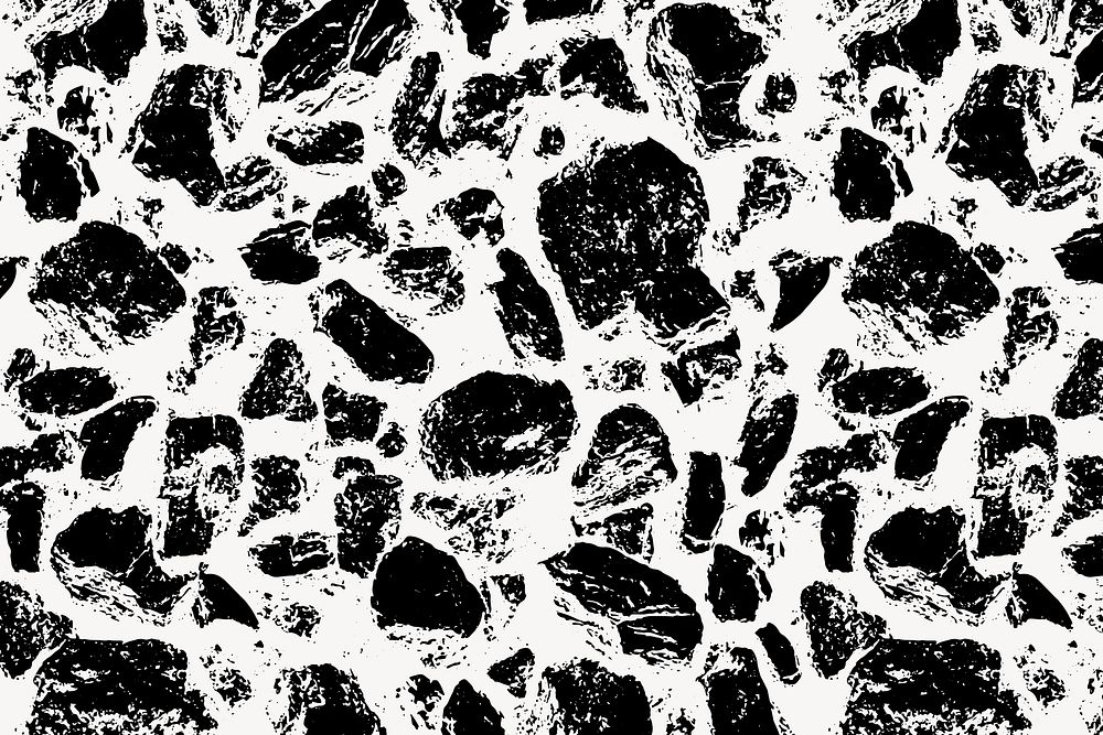 Terrazzo texture abstract background, black & white design vector