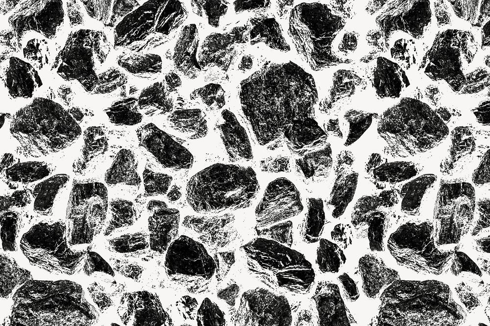 Terrazzo texture abstract background, black & white design psd
