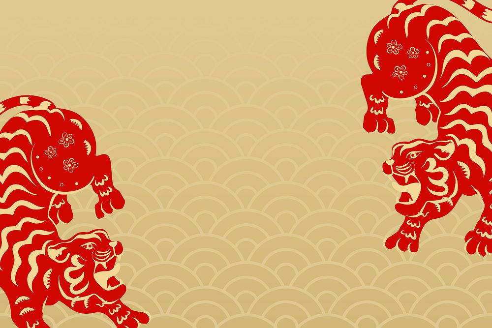Tiger new year background, Chinese horoscope vector