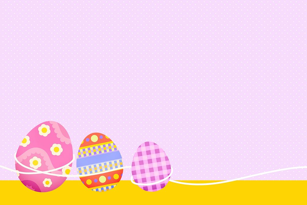 Pink Easter background, colorful egg border design psd