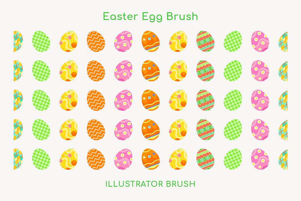 Easter egg pattern brush vector, compatible with AI