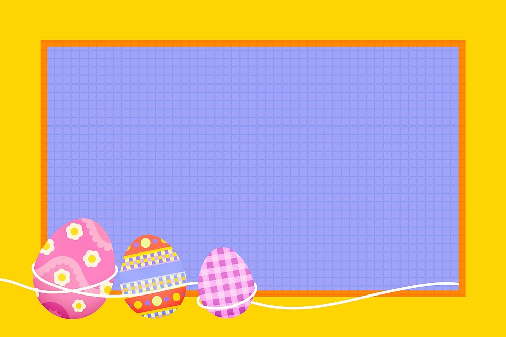 Festive Easter frame background, cute patterned eggs vector