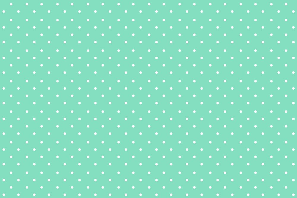 Green polka dot background, cute pattern design