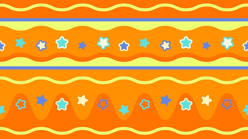 Star pattern computer wallpaper, cute orange design