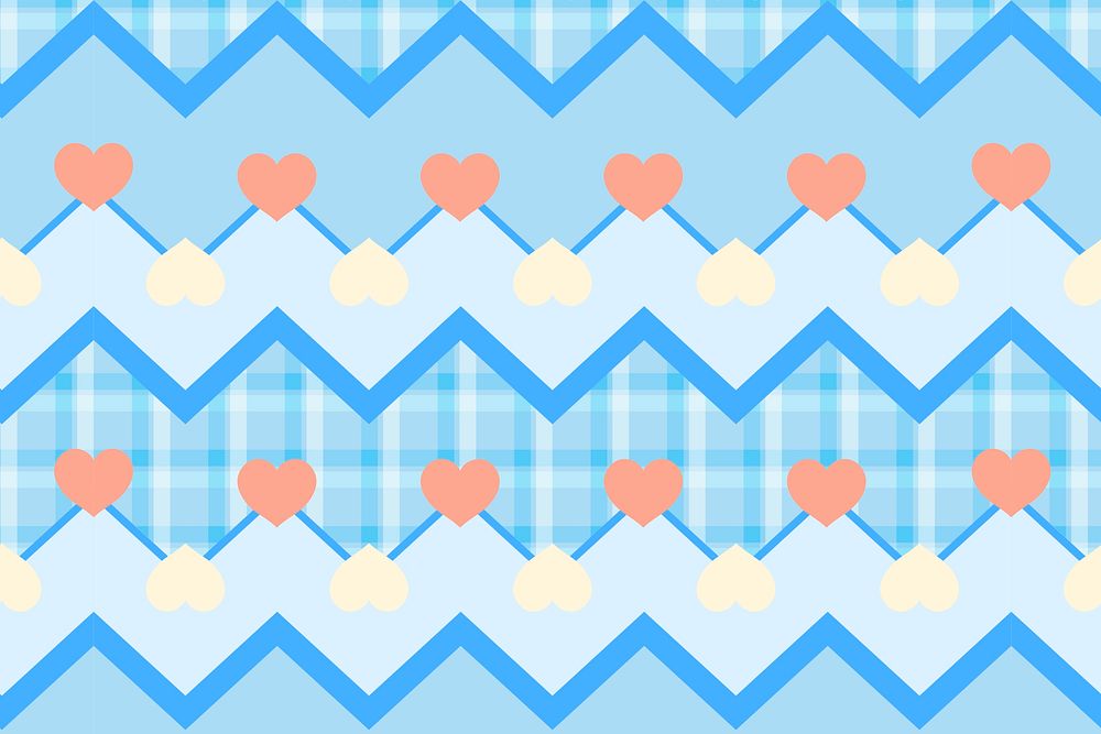 Cute heart pattern background, pastel blue design