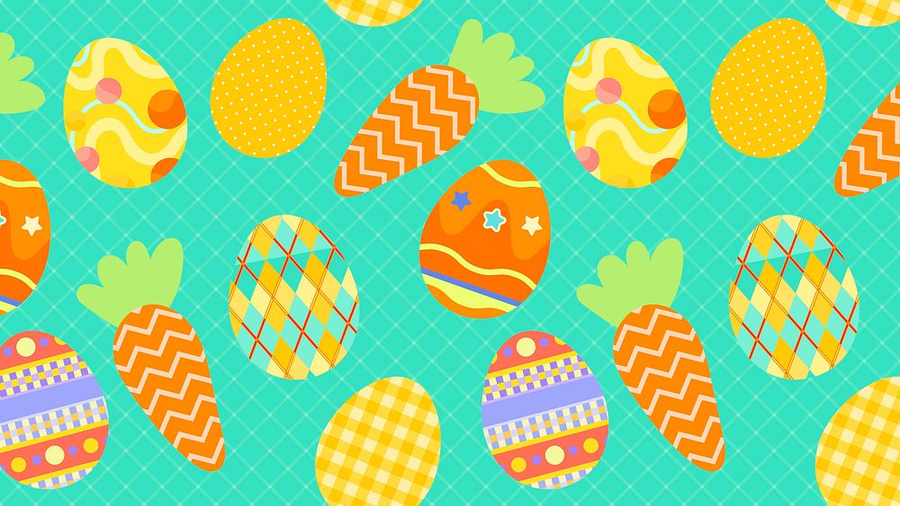 Easter celebration computer wallpaper, festive egg pattern