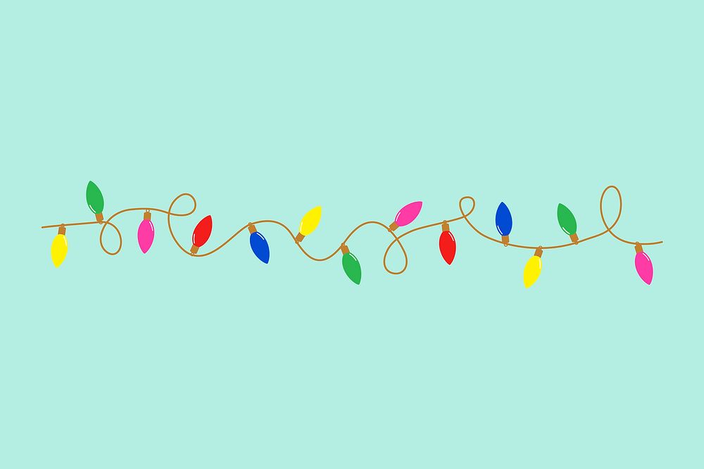 Colorful Christmas lights, party decoration illustration