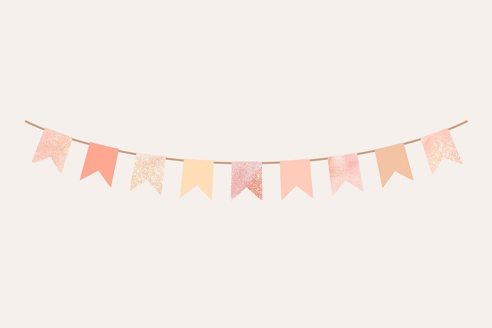 Pastel glitter party decoration element vector