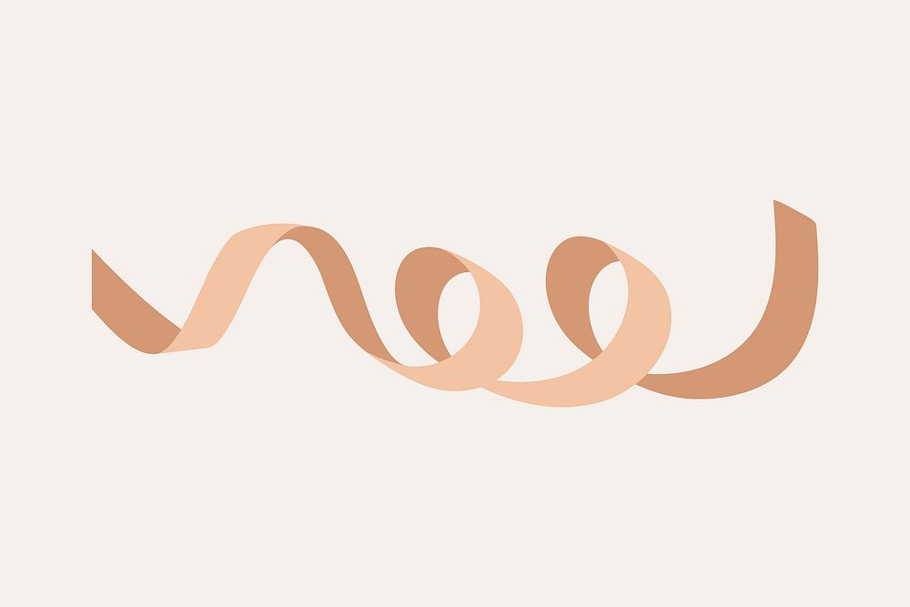 Simple brown ribbon element, party vector