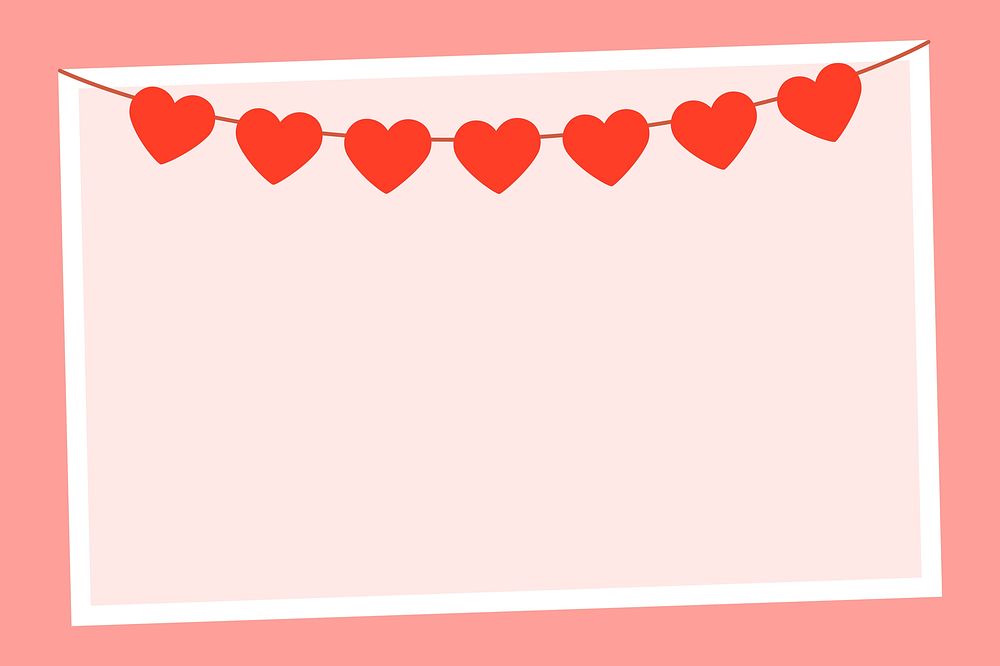 Cute red valentines party decoration frame background