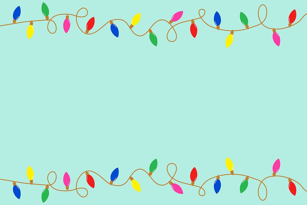 Christmas lights decoration frame background, event design, vector