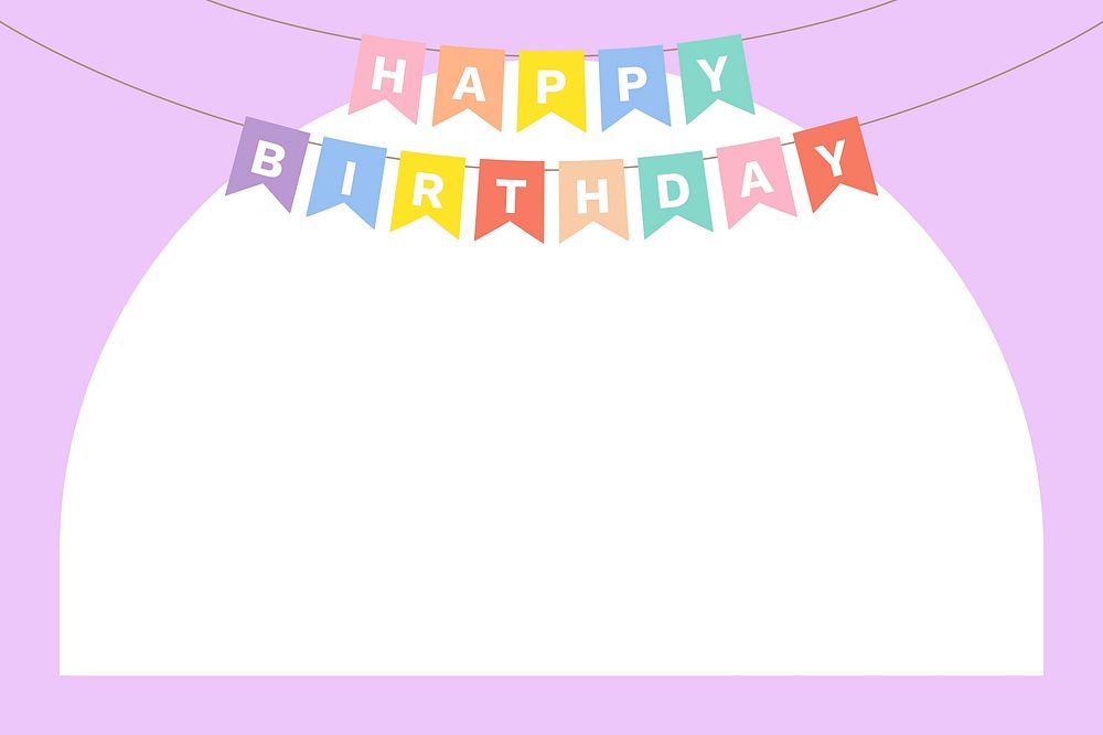 Happy birthday banner frame background, celebration design psd