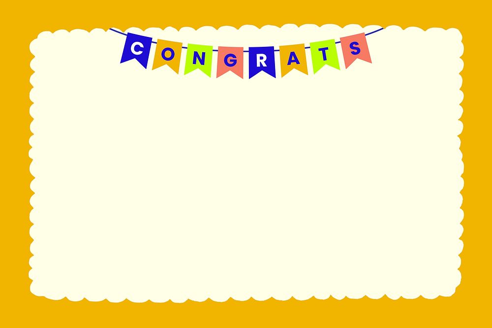 Horizontal congrats banner frame background, party design, psd