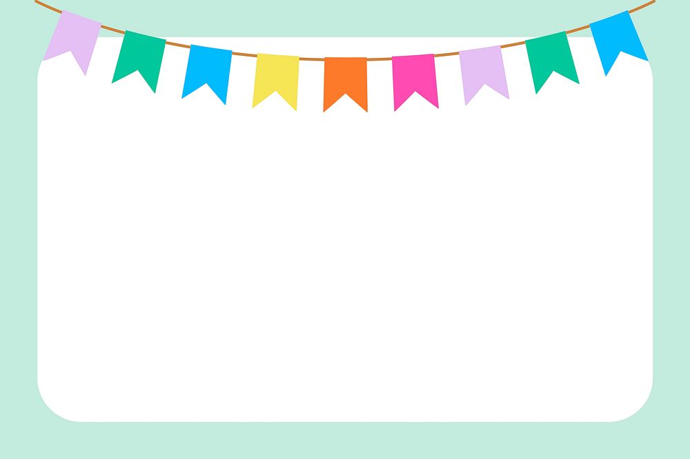 Horizontal party flag frame background, vector