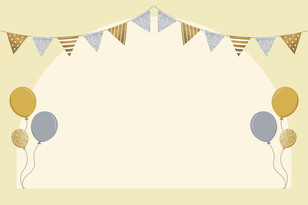 Cute gold party decoration frame background