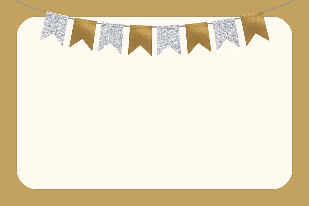 Gold birthday invitation frame background, celebration design psd