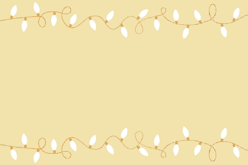 Cute Christmas lights party frame background, psd