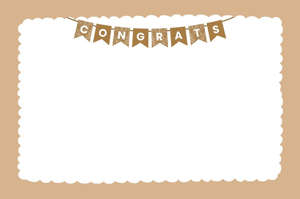 Cute gold party decoration frame background, vector