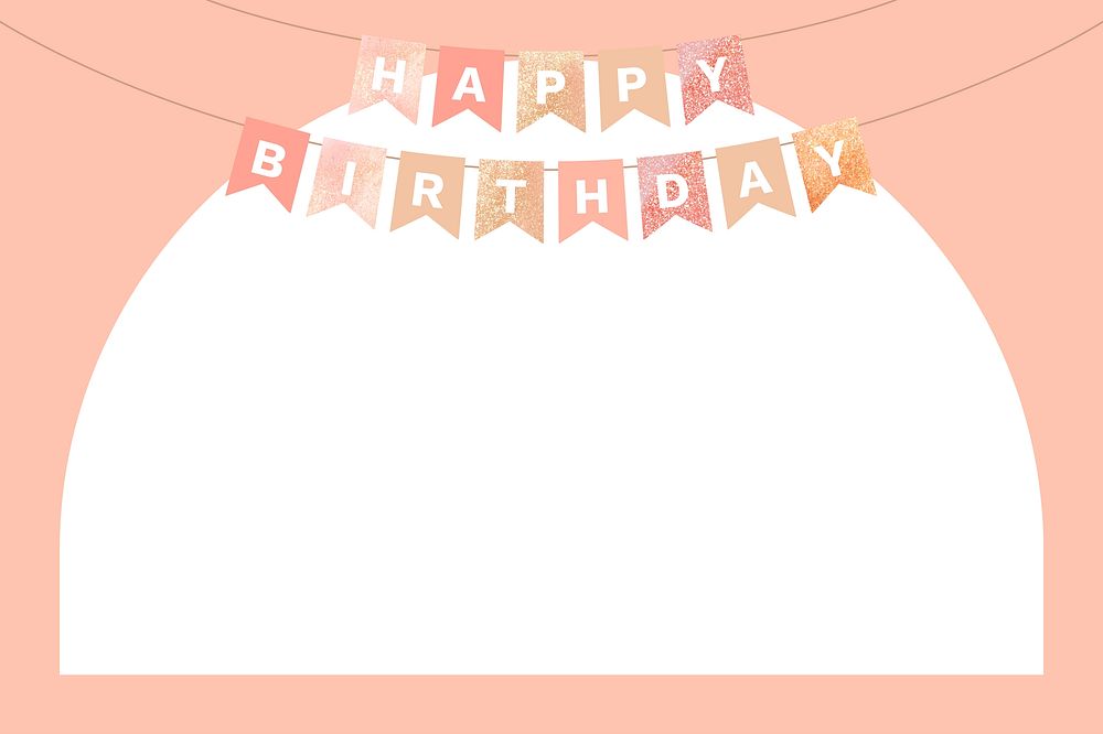 Happy birthday banner frame background, celebration design vector