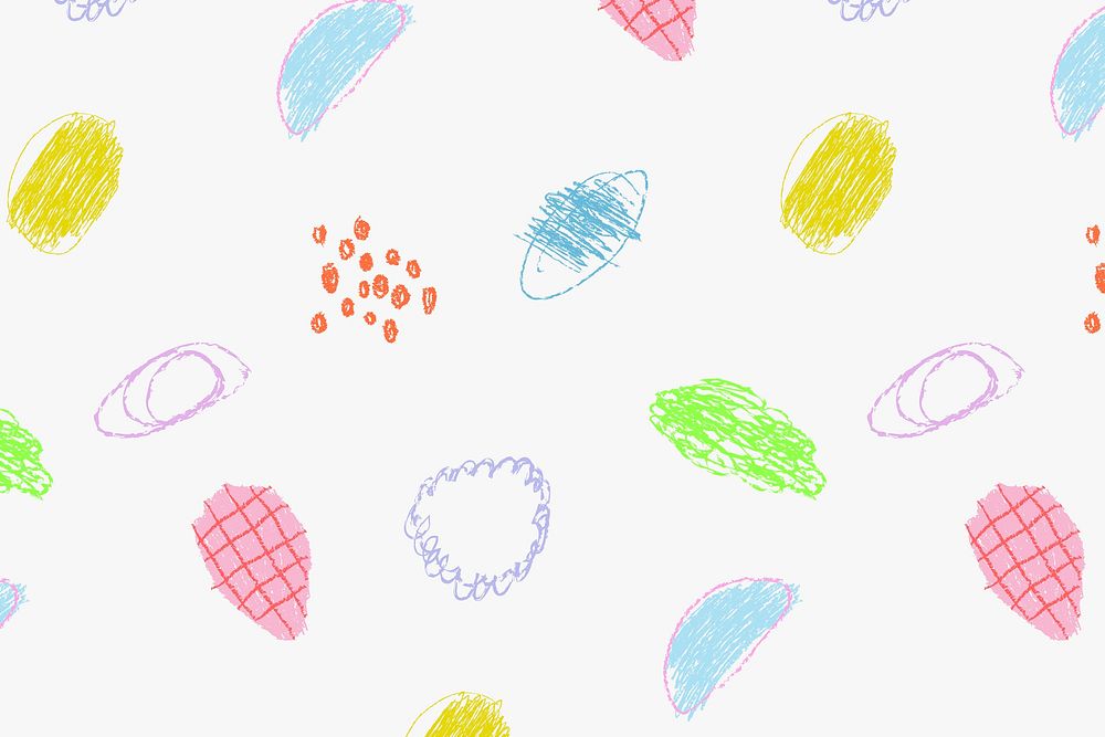 Aesthetic crayon doodle background, pastel abstract colorful design vector
