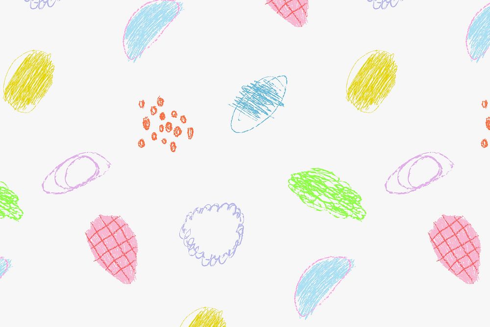Aesthetic crayon doodle background, pastel abstract colorful design psd