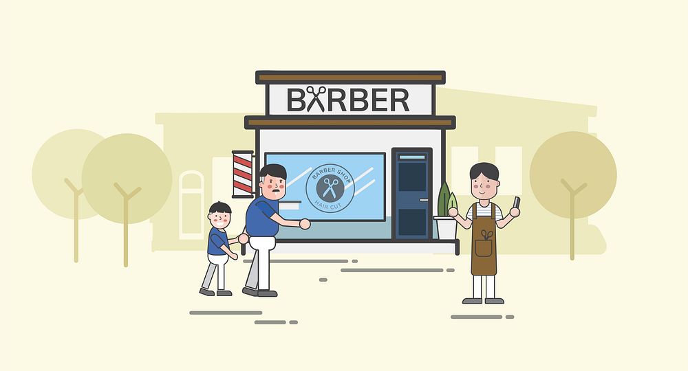 Illustration set of barber shop vector