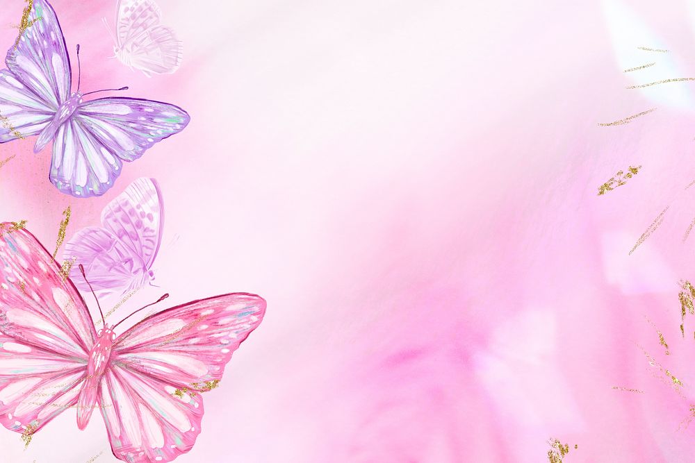 Gradient pink background, aesthetic butterfly | Premium Photo - rawpixel